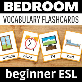 Bedroom Vocabulary Flashcards - ESL ELL Young Learners - Vocabulary