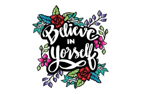 Believe In Yourself Hand Lettering Graphic By Han Dhini · Creative Fabrica