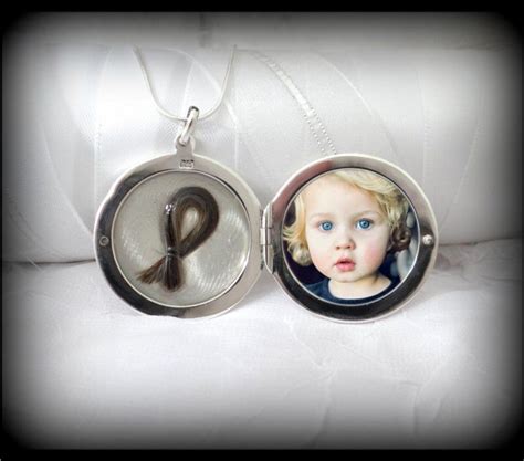 Locket In Sterling Silver With Lock Of Hair And Photo Options Etsy In