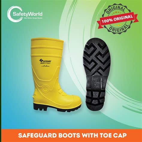 Jual Sepatu Safety Boots Karet Ujung Besi Safeguard Lx Jakarta