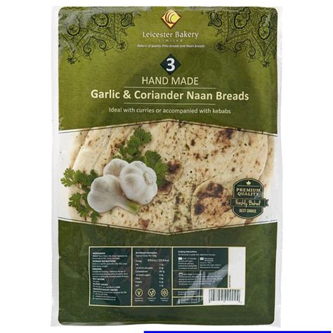 Leicester Bakery Garlic And Coriander Naan Breads Pack Wilko