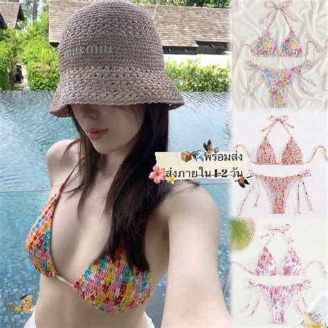 Sent Quickly From Thailand Floral Swimsuit Beautiful Bikini There Is A