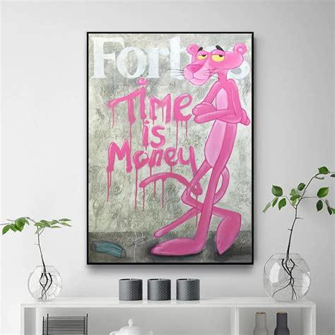 Peinture sur toile de panthère rose Forbes affiche de citations