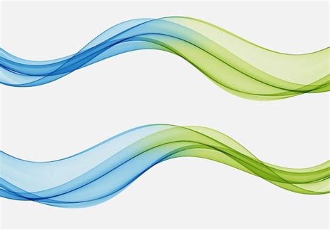 Premium Vector Flow Of Transparent Abstract Wave Blue And Green Color