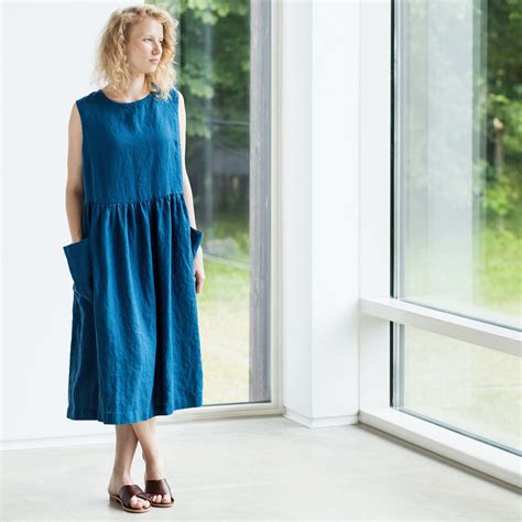 Smock Linen Dress Linen Dress Washed And Soft Linen Dress Maxi