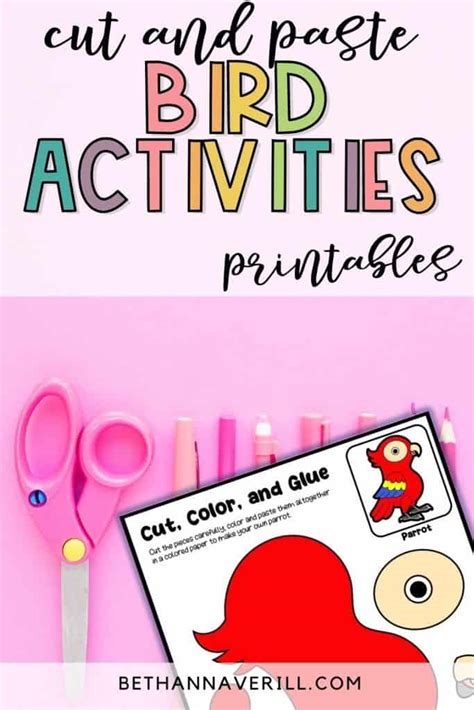 Cut And Paste Bird Activity For Preschoolers