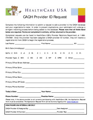 Caqh Provider Id Request Healthcare Usa Form Fill Out And Sign