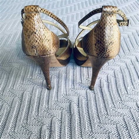 Jimmy Choo Gold Snakeskin Platform Heels Gem