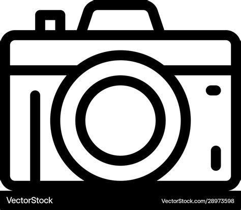 Photo camera icon outline Royalty Free Vector Image