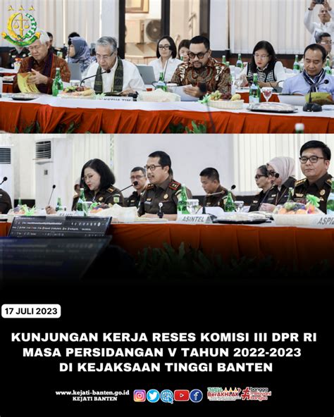 Kunjungan Kerja Reses Komisi Iii Dpr Ri Masa Persidangan V Tahun