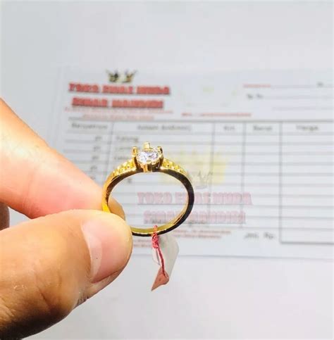 COD Cincin Emas Murni 2 5Gr Cincin Emas Mata Satu K 0 77 2 5Gr Emas