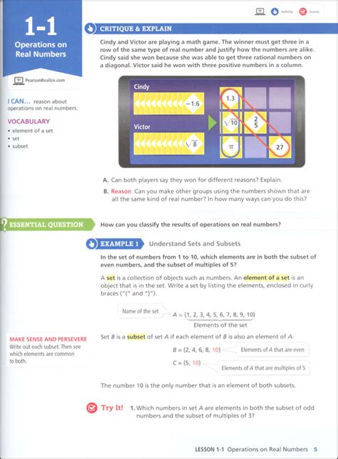 Envision Math Algebra 1 Answers