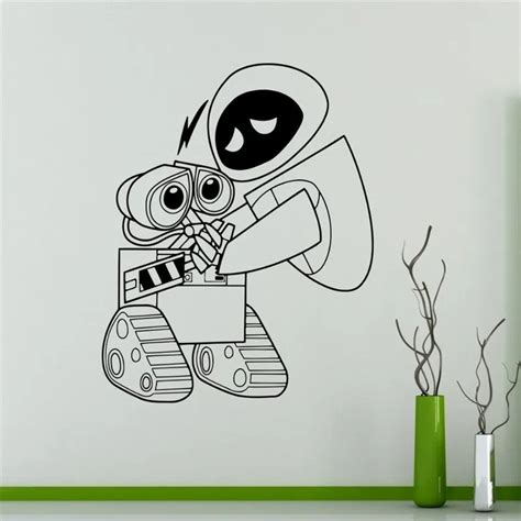 Wall Decal Wall E And Eve Cartoons Robots Vinyl Sticker Home Decor