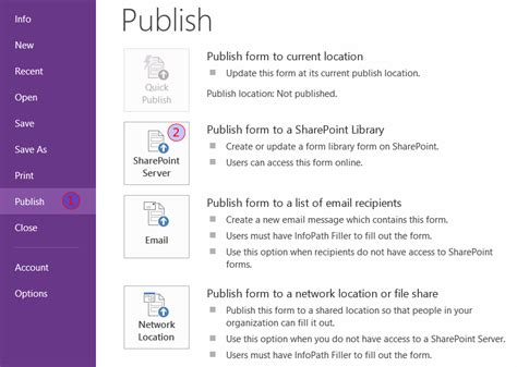 How To Create And Publish Infopath 2013 Template To A Sharepoint 2013 Enterprise Site