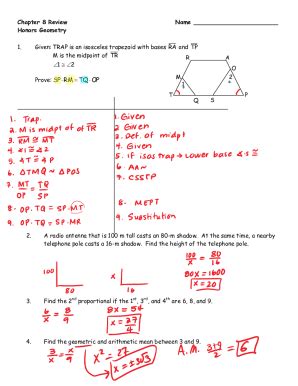 Fillable Online Chapter 8 Review Name Honors Geometry Welcome To