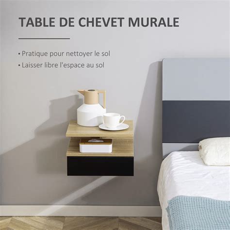 Lot De 2 Tables De Chevet Murales Lot De 2 Tables De Nuit Tiroir