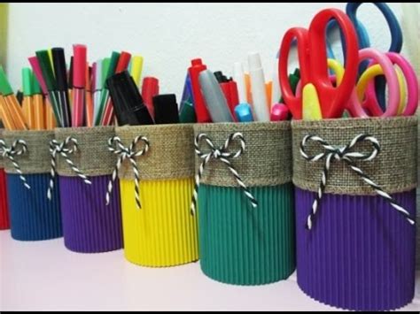 Diy Colorful Stationary Holder Youtube