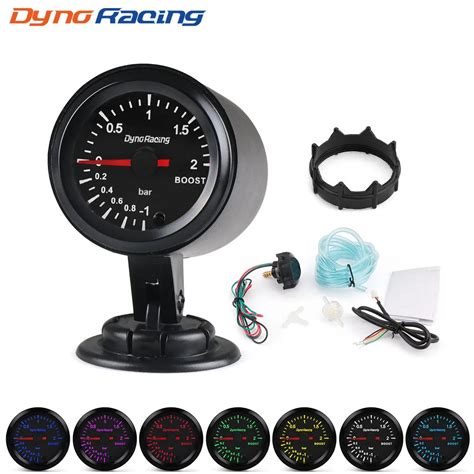 2 52mm 7 Colors LED Car Auto 2BAR Turbo Boost Gauge Meter High Speed