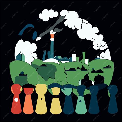 환경 위기로 밝혀진 오염과 지구의 고통받는 야생동물 | 프리미엄 벡터