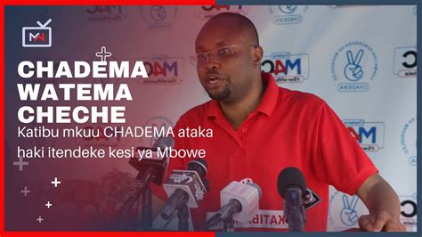 Katibu Mkuu Chadema Mnyika Atema Cheche Baada Ya Mbowe Na Wenzake