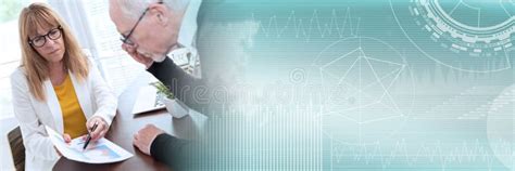 Two Mature Business People Working Together Panoramic Banner Stock Photo Image Of Business