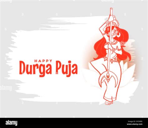 Happy Durga Pooja Navratri Festival Card Design Stock Vector Image