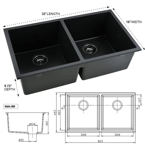 Black Quartz Kitchen Sink Undermount Ianomla X Quartz Composite