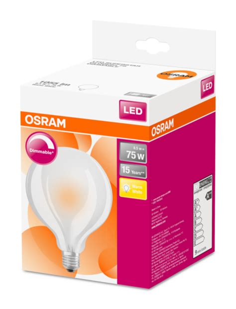 OSRAM LED SUPERSTAR Globe 95 230V 8 5W 827 E27 DIM A Sklo matné