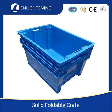 Food Safety Stackable Plastic Moving Boxes Solid Nestable Crate For