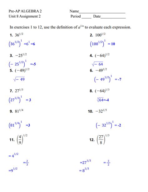 Pre AP Algebra II A Complete Course Worksheets Library