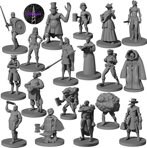 Newcombie Lot De Figurines Townsfolk Hero Pour Figurines Dnd En Vrac