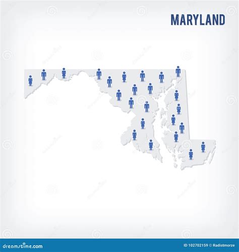 Vector People Map of of State of Maryland. the Concept of Population Stock Illustration ...