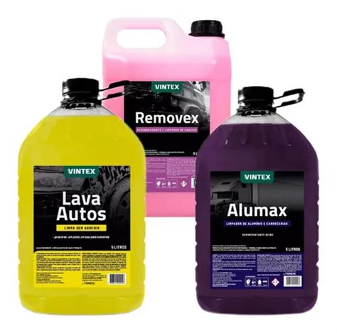 Kit Lavagem Vintex Shampoo Lava Autos Alumax Removex 5 Lts MercadoLivre