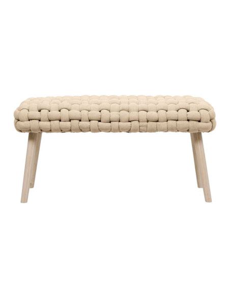 Banc Tress Tissu Beige Dragone Art Deco