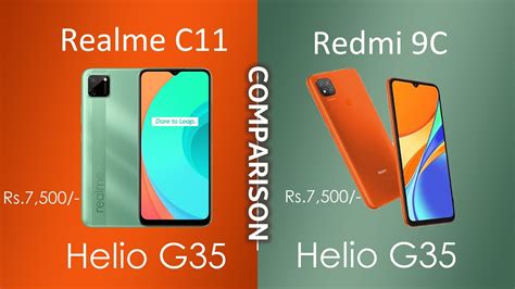 Realme C11 Vs Redmi 9c Comparison Helio G35 5000mah Battery Which