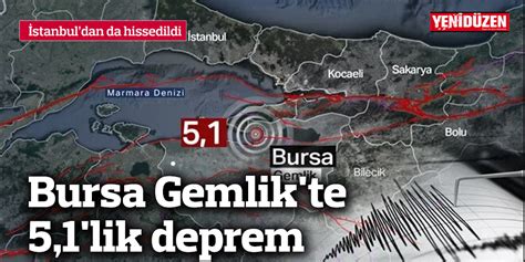 Bursa Gemlik te 5 1 lik deprem İstanbul da da hissedildi