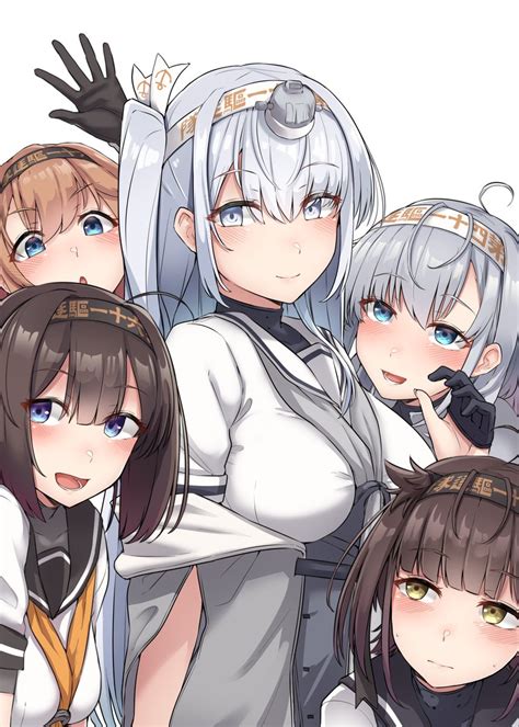 秋月 艦これ 初月 艦これ 涼月 艦これ 照月 艦これ 「5人 」 キリッとのイラスト