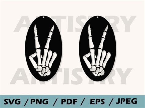 Halloween Skeleton Peace Sign Svg Halloween Svg Halloween Etsy