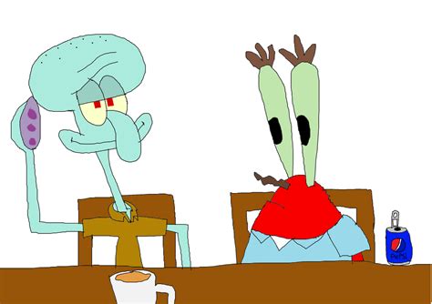 Squidward And Mr Krabs With Coffee Cafe By Rishadchandra123 On Deviantart