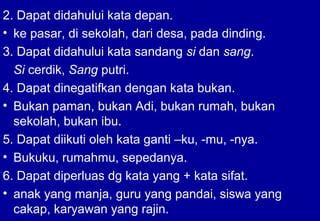 kelas kata  bahasa indonesia