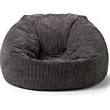 Bean Bag Bazaar Panelled Classic Bean Bag Chair Slate Grey Large