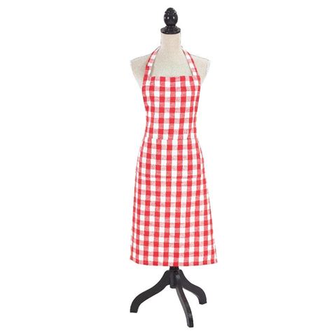 Cotton Apron W Gingham Design Saro Lifestyle 1029r2436