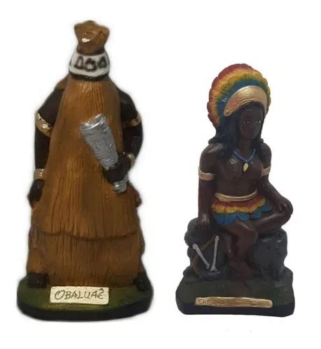 Imagem Obalua E Cabocla Jandira Candombl Umbanda Escultura Mercadolivre