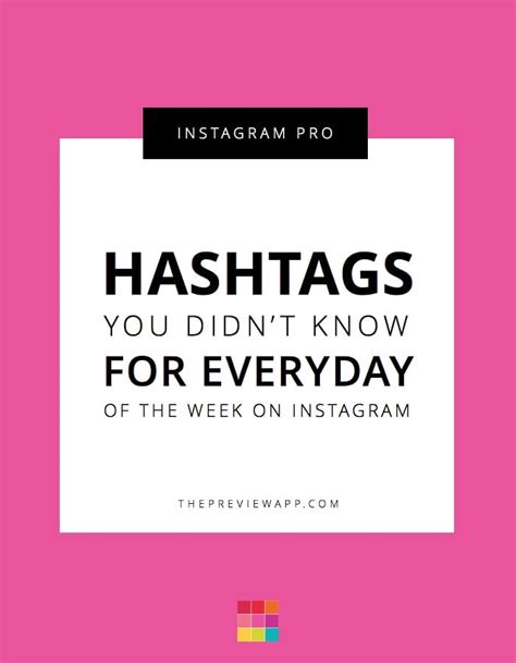 The Best Hashtags For Everyday Of The Week On Instagram