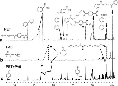 Pyrograms Obtained From Py GC MS Of Particles Of A PET B PA6 C