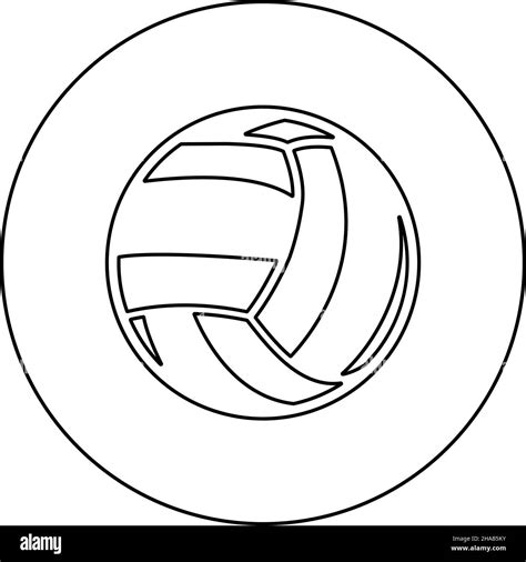 Volleyball Ball Sport Ausrüstung Symbol im Kreis rund schwarz Farbe