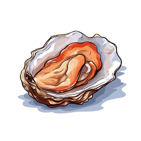 Hand Drawn Cartoon Oyster Illustration Premium AI Generated Vector