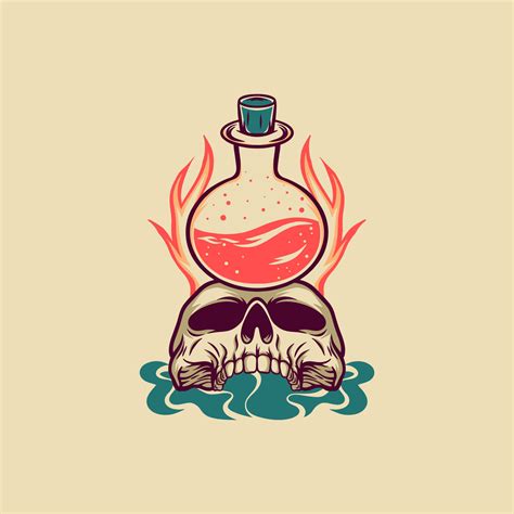 Skull Poison Halloween Retro Illustration 12758164 Vector Art at Vecteezy