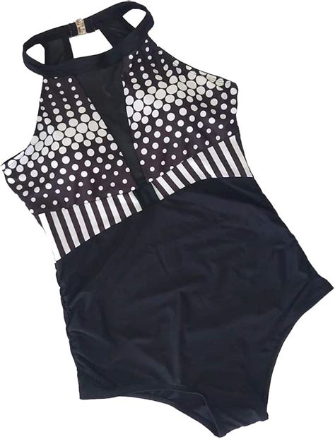 Traje De Ba O De Una Pieza De Mujer Polka Dot Patr N Malla Profundo Escote En V Empalme Bikini
