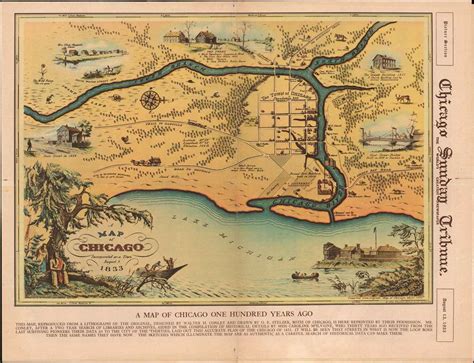 A Map of Chicago Incorporated as a Town August 5, 1833.: Geographicus ...